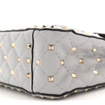 Nappa Medium Rockstud Spike Shoulder Bag Pastel Grey