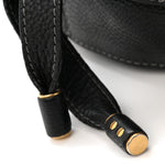 Grained Calfskin Medium Marcie Saddle Bag Black