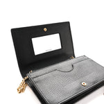 Dollar Calfskin Mini GG Marmont Chain Wallet Black
