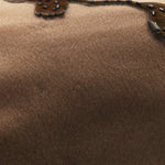 Wool Pony Hair Flower Applique Baguette Brown