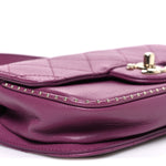 Caviar Quilted Mini Studded Flap  Purple