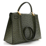 Ostrich Kelly Sellier 32 Vert Olive