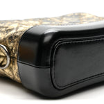 Metallic Crumpled Goatskin Quilted Small Gabrielle Hobo Black Gold
