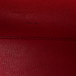 Grainy Calfskin Haymarket Check Medium Reversible Tote Red