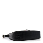 Calfskin Crocodile Embossed Le 5 A 7 Hobo Black