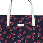 Canvas Heartbeat Print Medium Tote New Wine