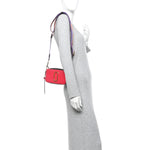 Saffiano Rainbow Strap Color Block Small Snapshot Camera Bag Pink Multicolor
