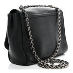 Glossy Goatskin Small Lily Flap Black