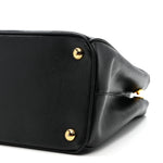 Saffiano Small Galleria Double Zip Tote Black