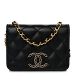 Lambskin Quilted Mini CC Flap Black