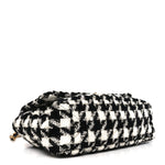 Tweed Quilted Maxi Chanel 19 Flap Black Ecru White