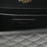 Grain De Poudre Textured Mixed Matelasse Triquilt Medium Monogram Satchel Black