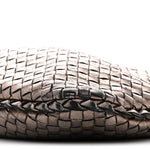 Metallic Nappa Intrecciato Medium Veneta Hobo Pewter