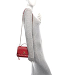 Caviar Quilted Small Business Affinity Flap Red