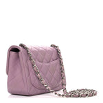 Lambskin Quilted Mini Square Flap Purple