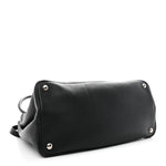 Vitello Daino Medium Double Tote Black Cuoio