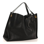 Polished Saddle Calfskin Alexia Bag Black