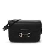 Ciny Lux Calfskin Horsebit 1955 Soft Small Shoulder Bag Black