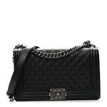 Caviar Quilted New Medium Boy Flap Black