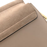 Calfskin Suede Medium Faye Shoulder Bag Motty Grey