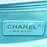 Denim Quilted Small Messenger Flap Neon Blue
