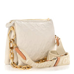Lambskin Embossed Monogram Coussin PM Cream