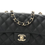 Caviar Quilted Mini Rectangular Flap Black