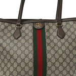 GG Supreme Monogram Medium Ophidia Shopping Tote Brown