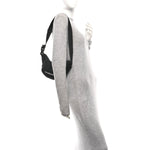 Recycled Sport Nylon Logo Embroidered Wheel Sling Bag Black White