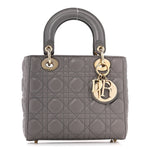 Lambskin Cannage Small Lady Dior Grey