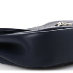 Calfskin Stitch CC Small Flap Navy Blue