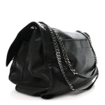 Grained Lambskin Monogram Oversized Niki Chain Satchel Black