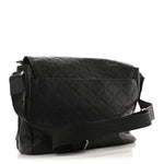 Calfskin Embossed Medusa Messenger Bag Black