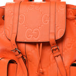 Piuma Calfskin Jumbo GG Embossed Double Buckle Backpack Good Orange