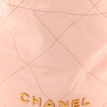 Shiny Calfskin Quilted Small Chanel 22 Light Pink