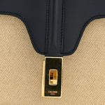 Canvas Calfskin Teen Soft 16 Shoulder Bag Vanilla Navy