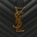 Grain De Poudre Matelasse Chevron Large Monogram Satchel Black