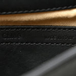 Calfskin Mini Marcie Metal Bar Trim Crossbody Bag Black