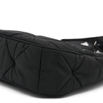 Re-Nylon Triangle Padded Patchwork Shoulder Bag Black