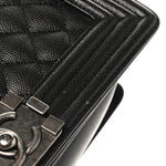 Caviar Quilted Medium Boy Flap Black
