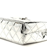 Mirror Calfskin Metallic Calfskin Quilted Nano Kelly Shopper Silvery