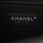 Calfskin Pearl Tweed Small Boy Flap Black