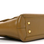 Grained Calfskin Maxi Intrecciato Small Arco Moutarde