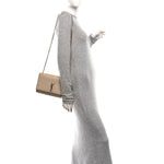 Grain De Poudre Medium Monogram Kate Satchel Sable Beige