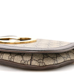 GG Supreme Monogram Textured Dollar Calfskin Blondie Chain Shoulder Flap Bag Beige Ebony New Acero