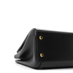 Shiny Box Calfskin Small Money Tote Black