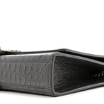 Calfskin Crocodile Embossed Medium Classic Monogram Kate Tassel Satchel Storm