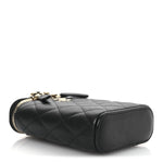 Caviar Quilted Small Vertical Coco Beauty Vanity Case With Chain Black