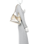 Metallic Caviar Quilted Small Chanel 25 Handbag Gold