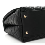 Caviar Quilted Small Coco Handle Flap Black